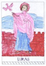 Lukas - unser zweiter Namenspatron gemalt von Thore, 5 Jahre alt